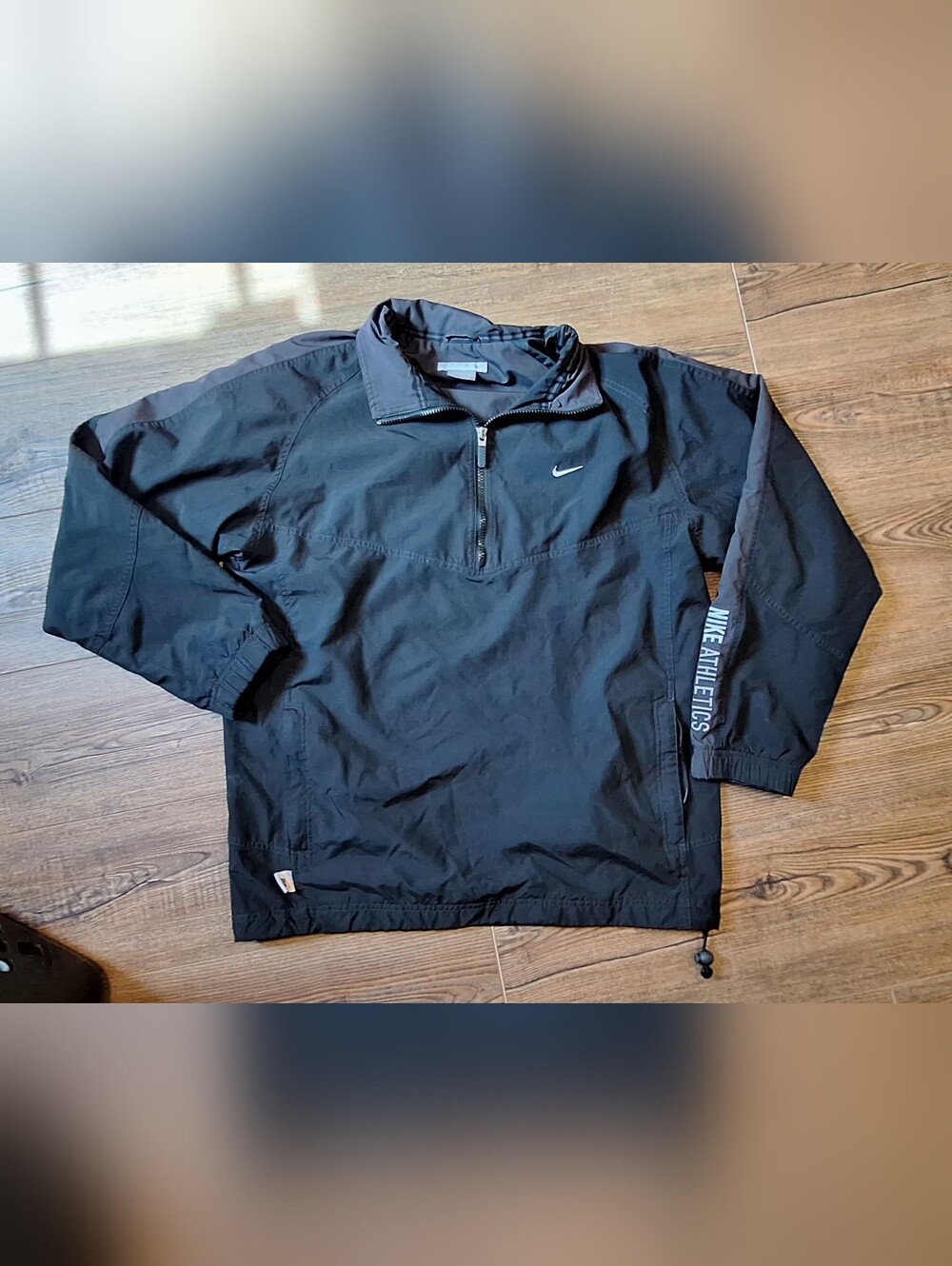 Nike Black Half-Zip Pullover Windbreaker with White Swoosh ☆Size Medium☆